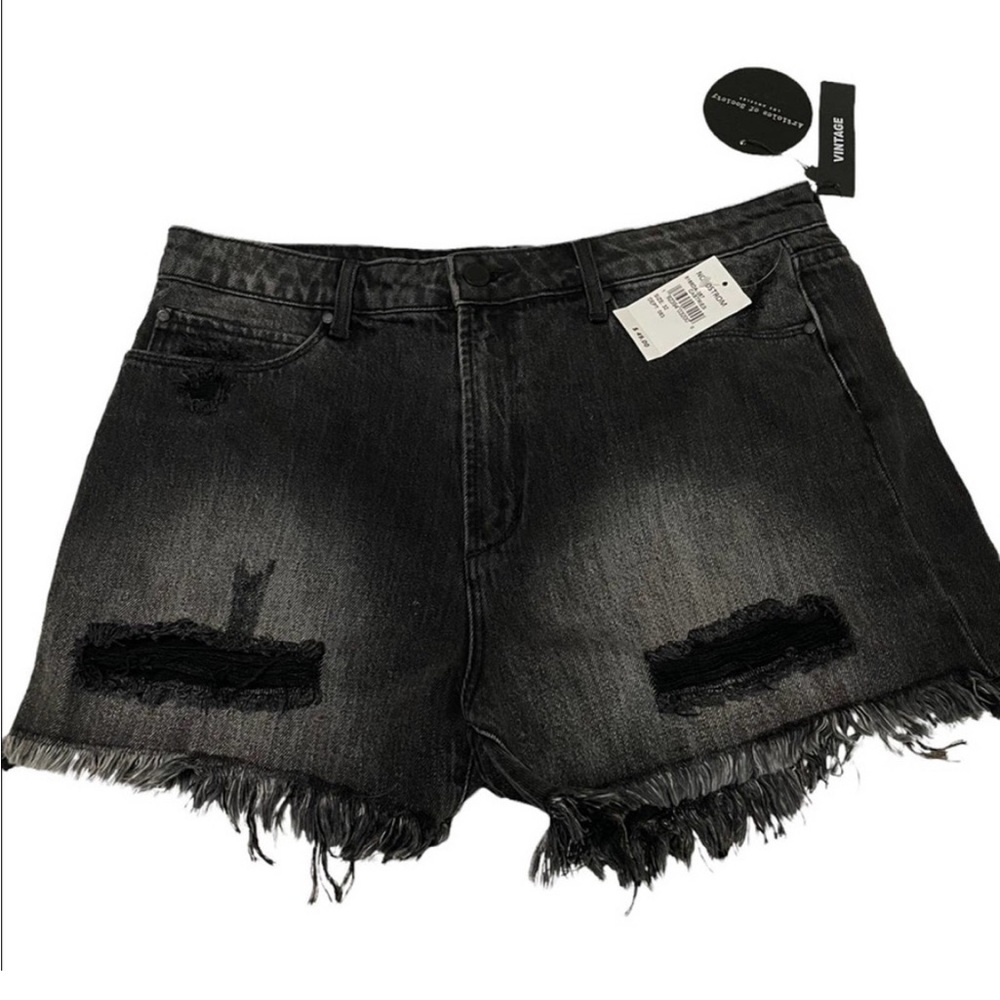 ARTICLES OF SOCIETY high rise jean denim shorts